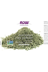 NOW European Clay Powder, 397 g, a natural cleansing clay suitable for most skin types.
